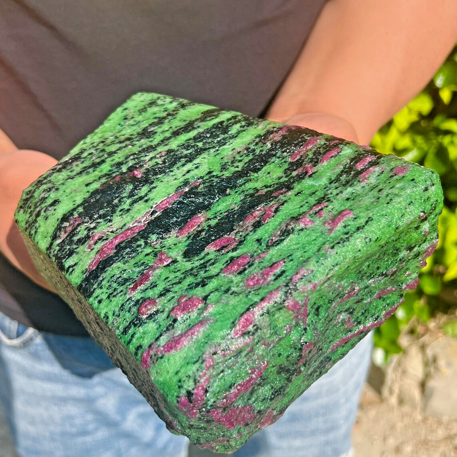 6.66lb Natural green Ruby zoisite (anylite) crystal Chakra Healing Energy