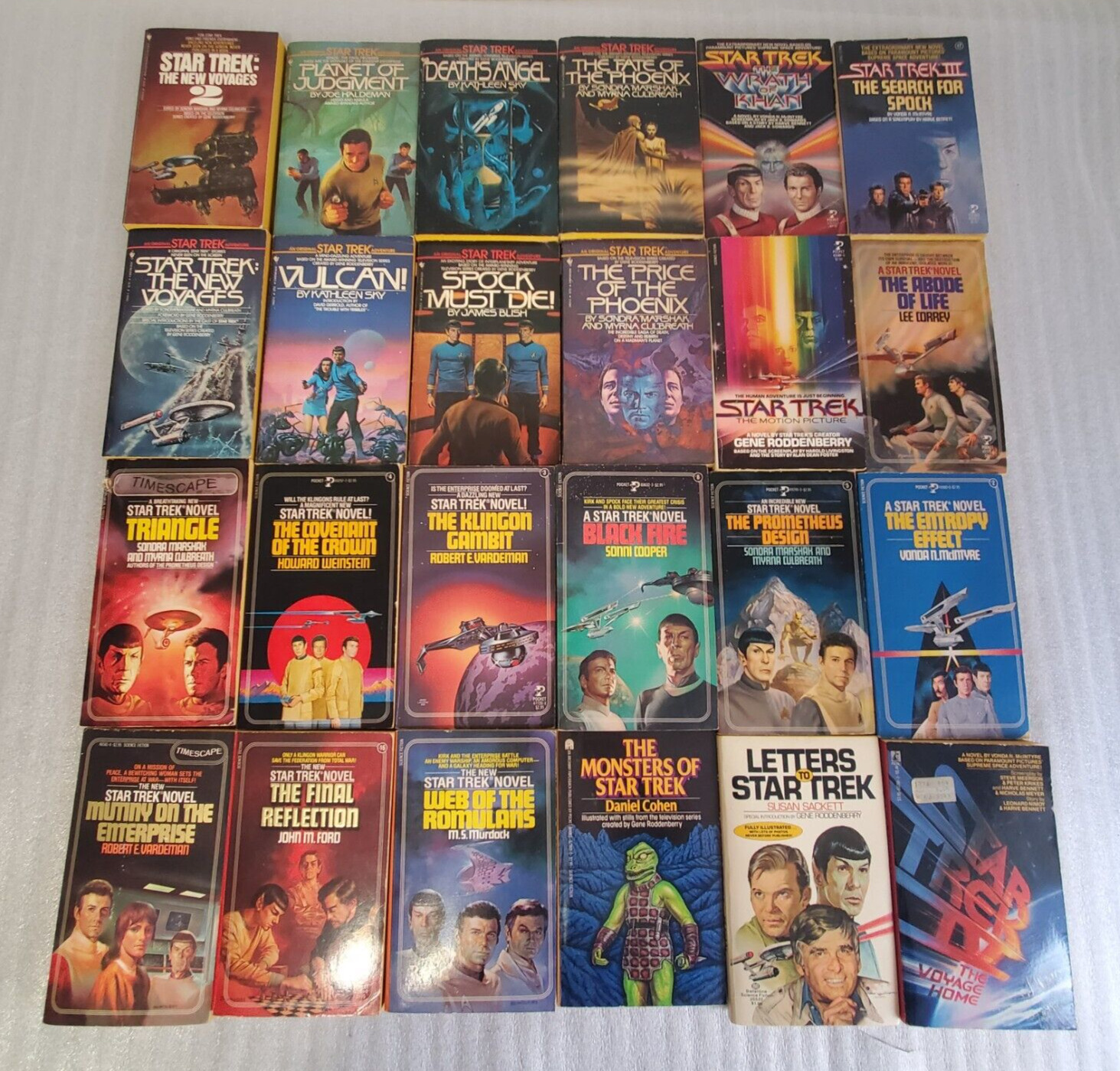 Vintage Star Trek Paperback Book Lot of 24