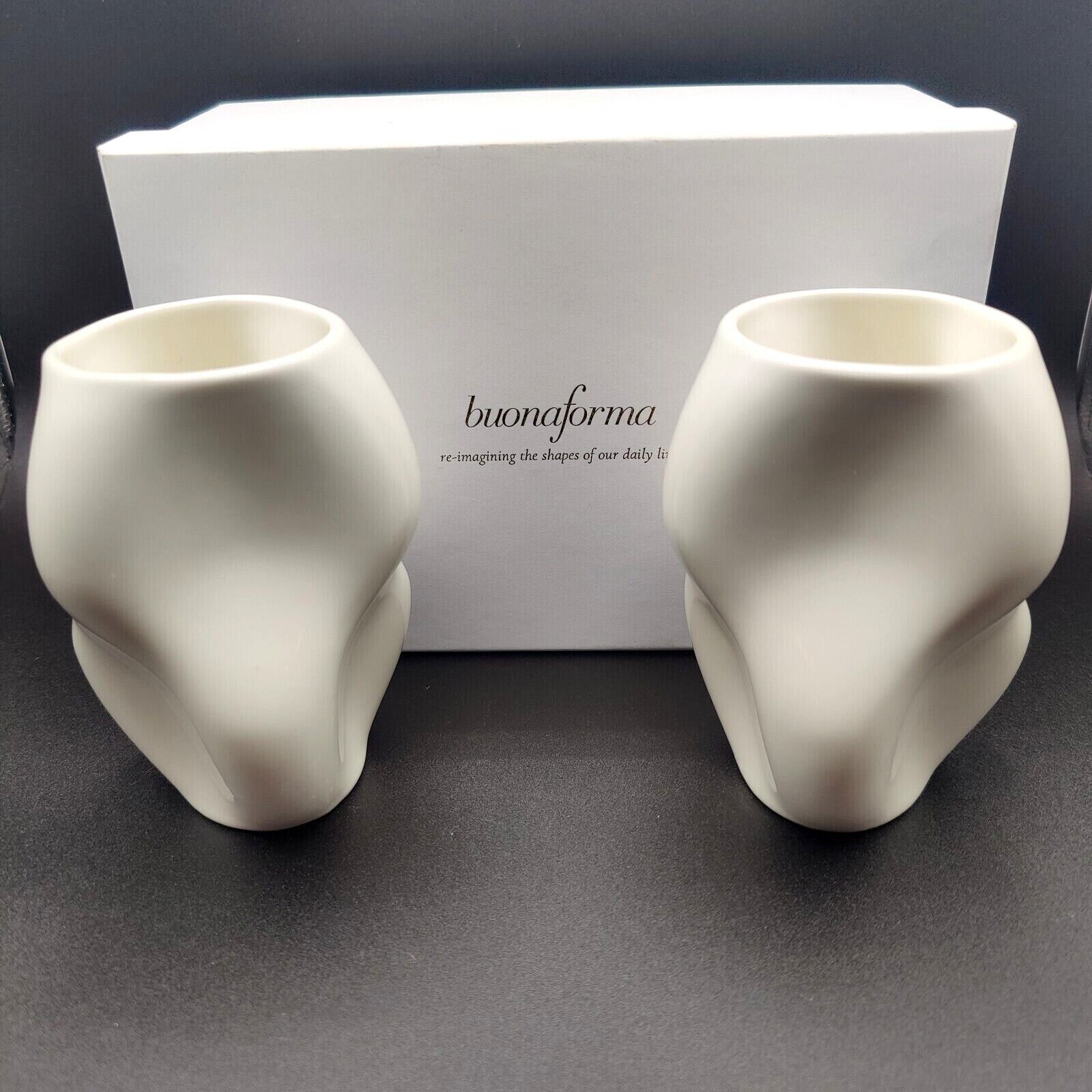 Ergonomic Design Porcelain Tumblers Curved Modern Ciao Bella 12oz Set of 2 Cups