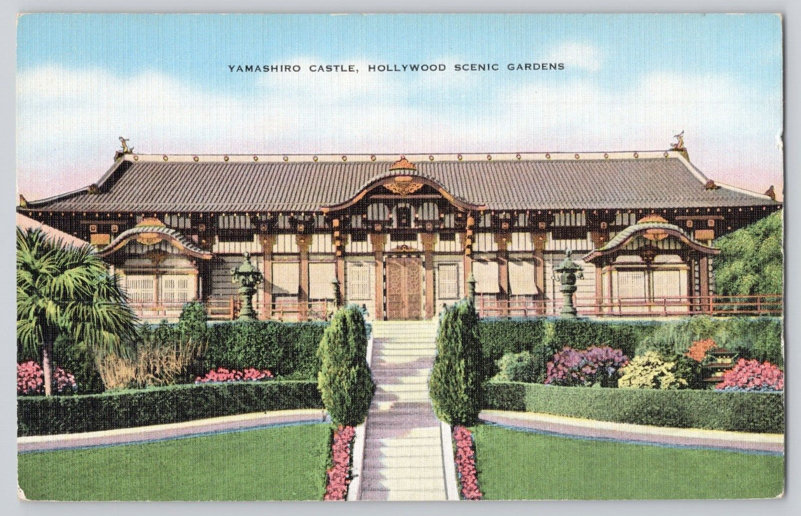 Postcard Yamashiro Castle, Hollywood Scenic Gardens, Hollywood, California