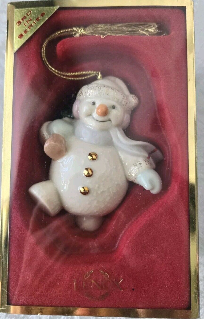 Lenox Snowman Totting Tree Christmas Holiday Porcelain Ornament