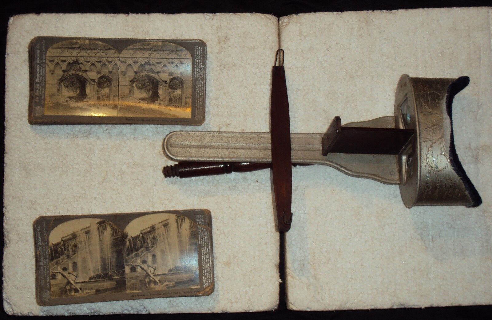 Antique Vintage Wood Stereo Viewer STEREOSCOPE Picture Slides Stereo Cards