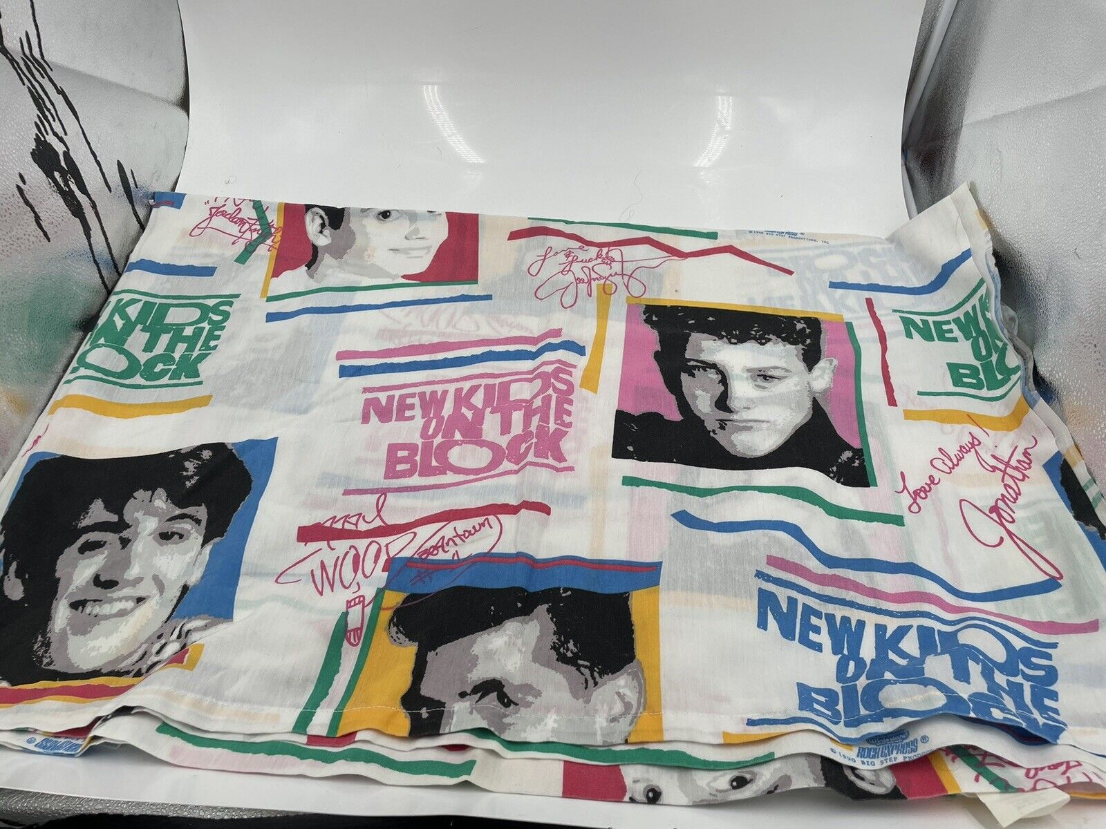 Vintage 90s Rock Express New Kids on the Block Full Size Flat Sheet Only