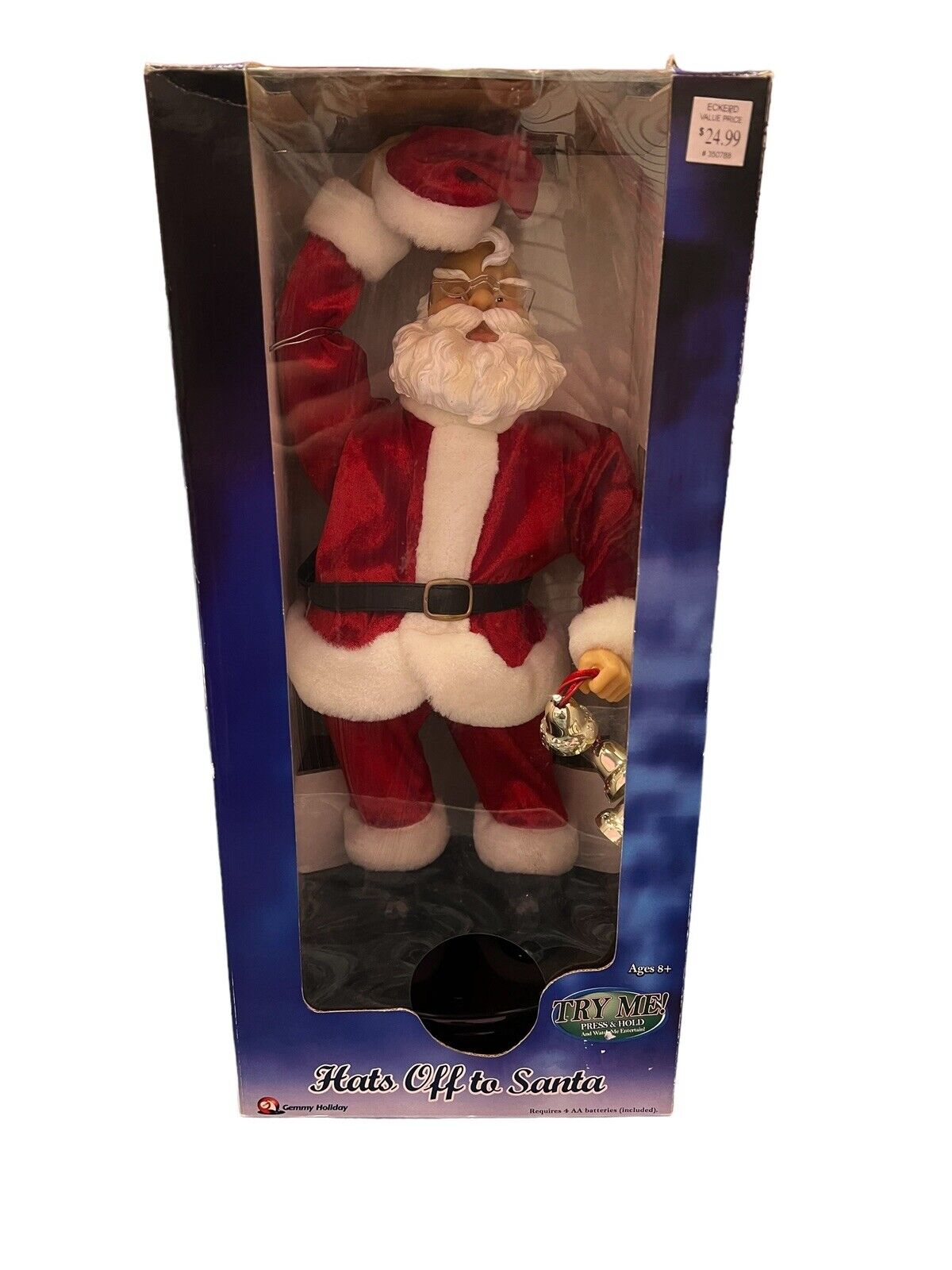 Gemmy HATS OFF TO SANTA Animated Christmas Brand New In Box