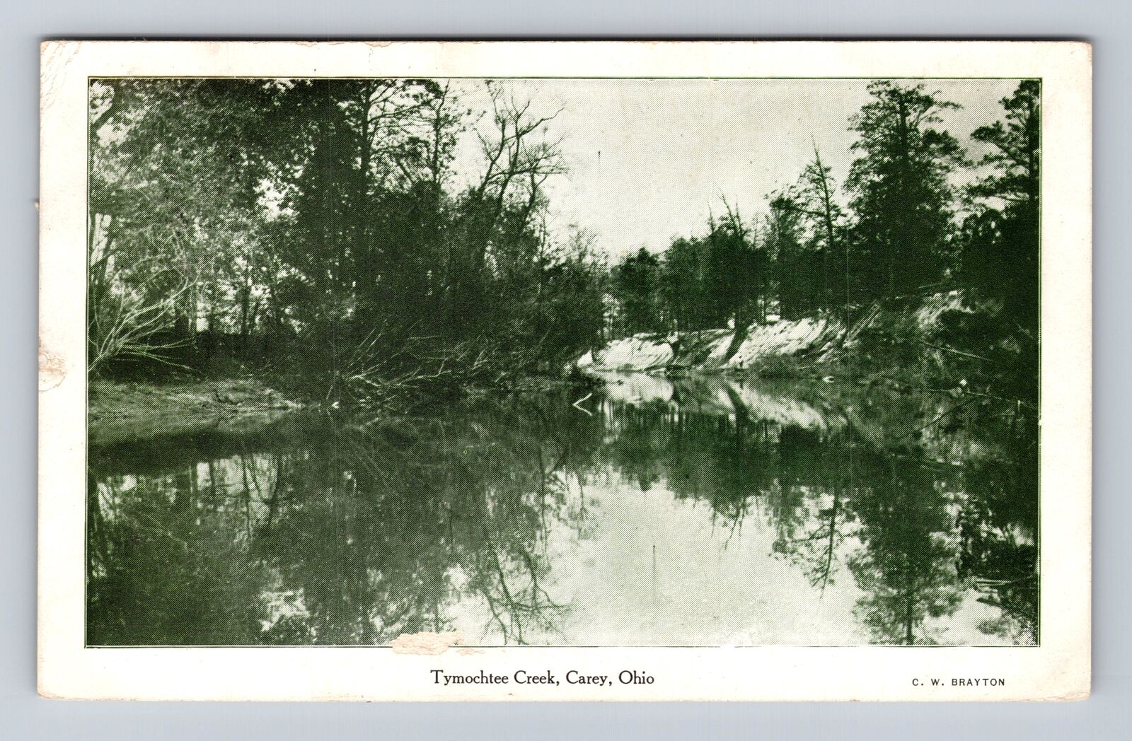 Carey OH-Ohio, Reflective View, Scenic Tymochtee Creek, Vintage c1909 Postcard