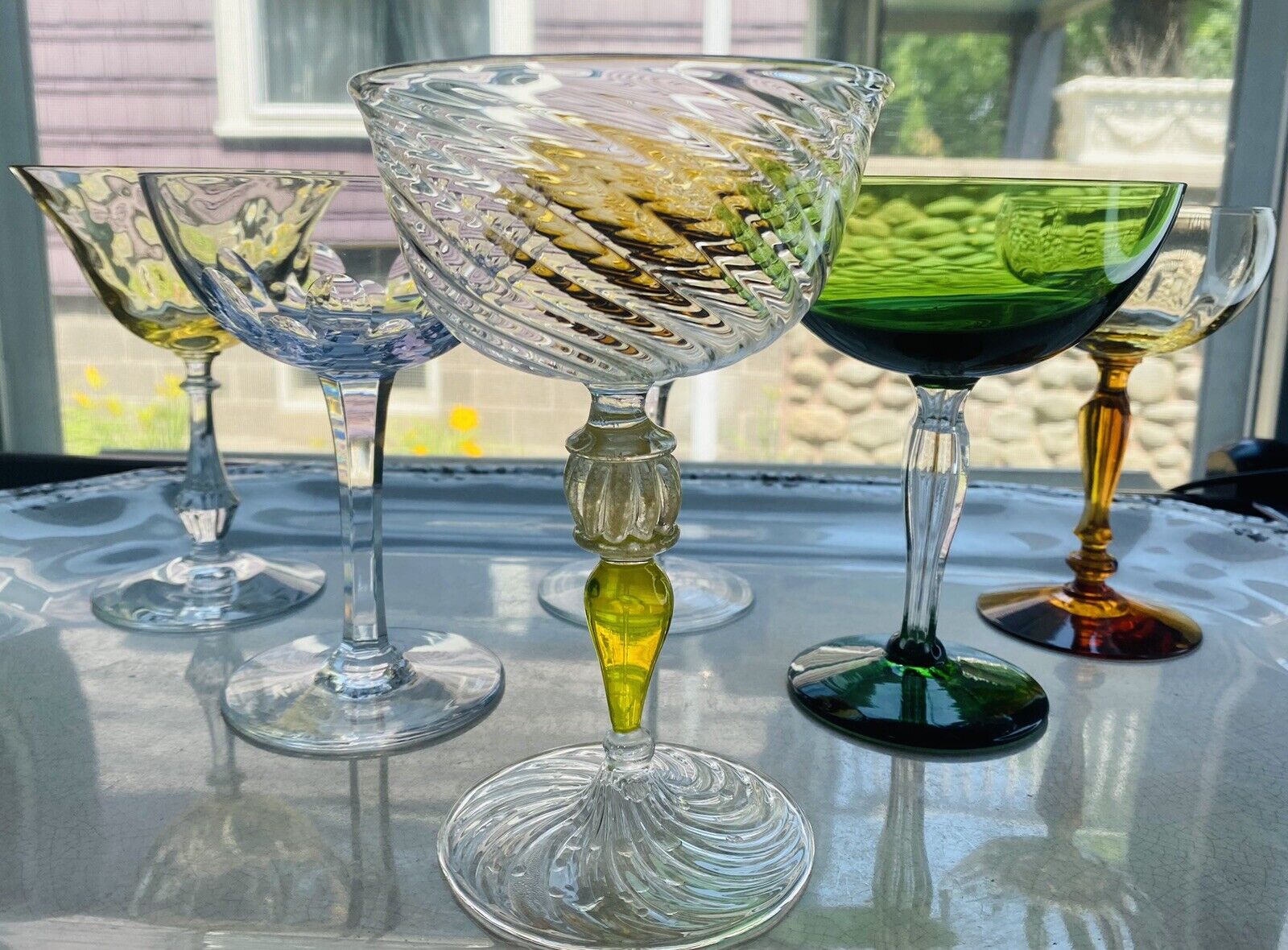 Murano Ultimate Cocktail Glass Gem Color Hoya Tiffin Fostoria Curated Barware-6