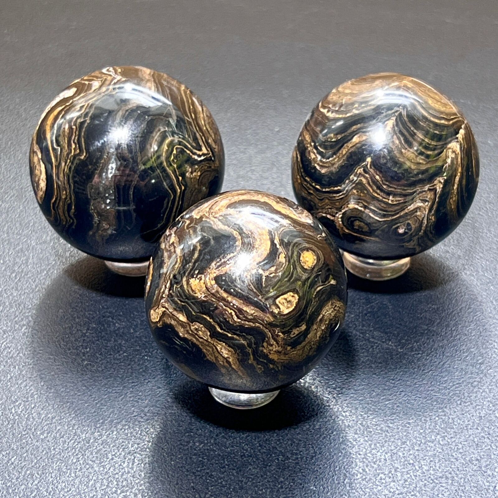 Stromatolite Fossil Spheres (1.5 Inches) Polished Natural Gemstones
