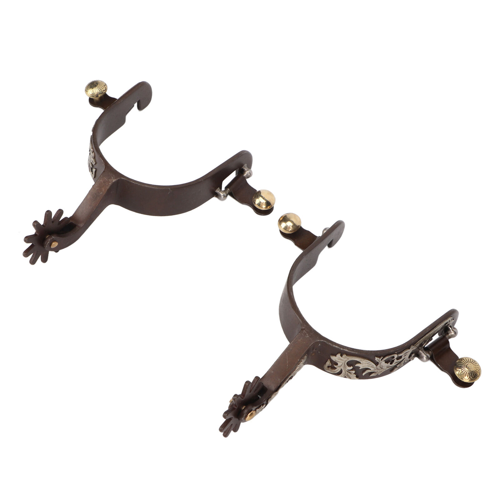 2pcs Vintage Bronze Spurs With Turnable Gear For Horse KRI