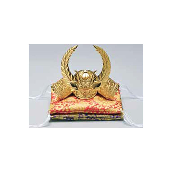 Japanese Samurai Golden Kabuto helmet statue - Ieyasu Tokugawa - double cushion