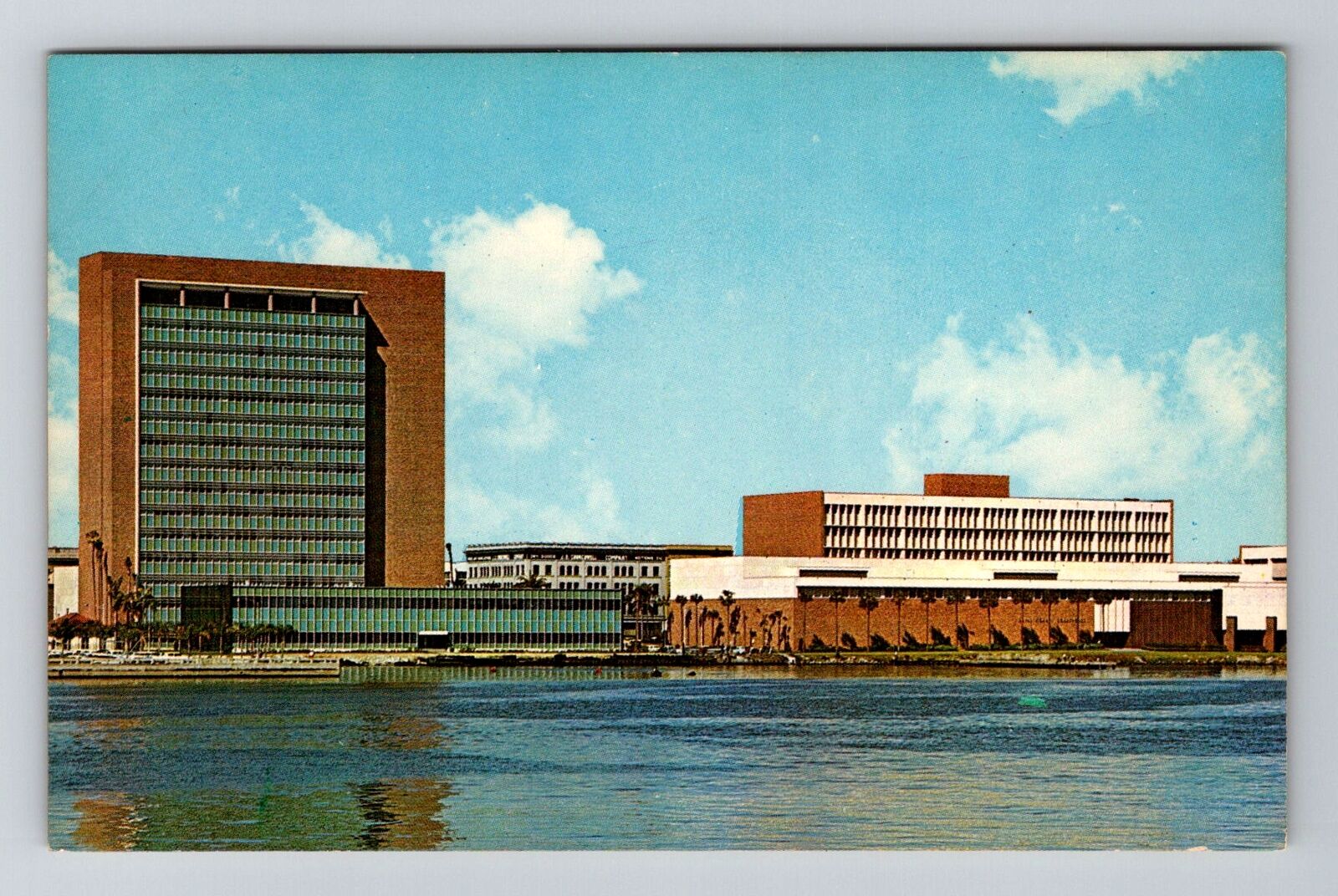 Jacksonville, FL-Florida, City Hall Courthouse St Johns River , Vintage Postcard