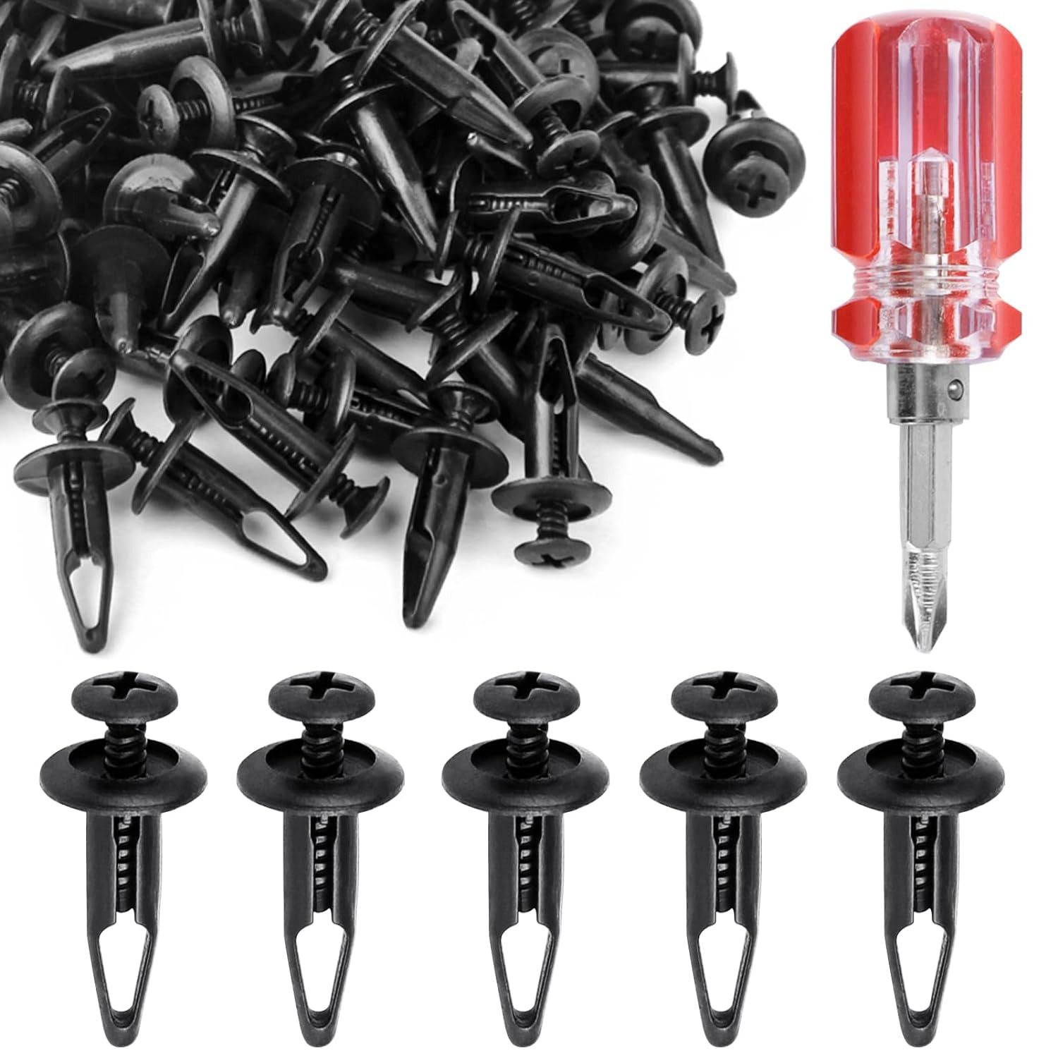 100 Pcs Plastic Rivets Compatible with Rhino 450 660 700 Grizzly 600 ATV Body Fe