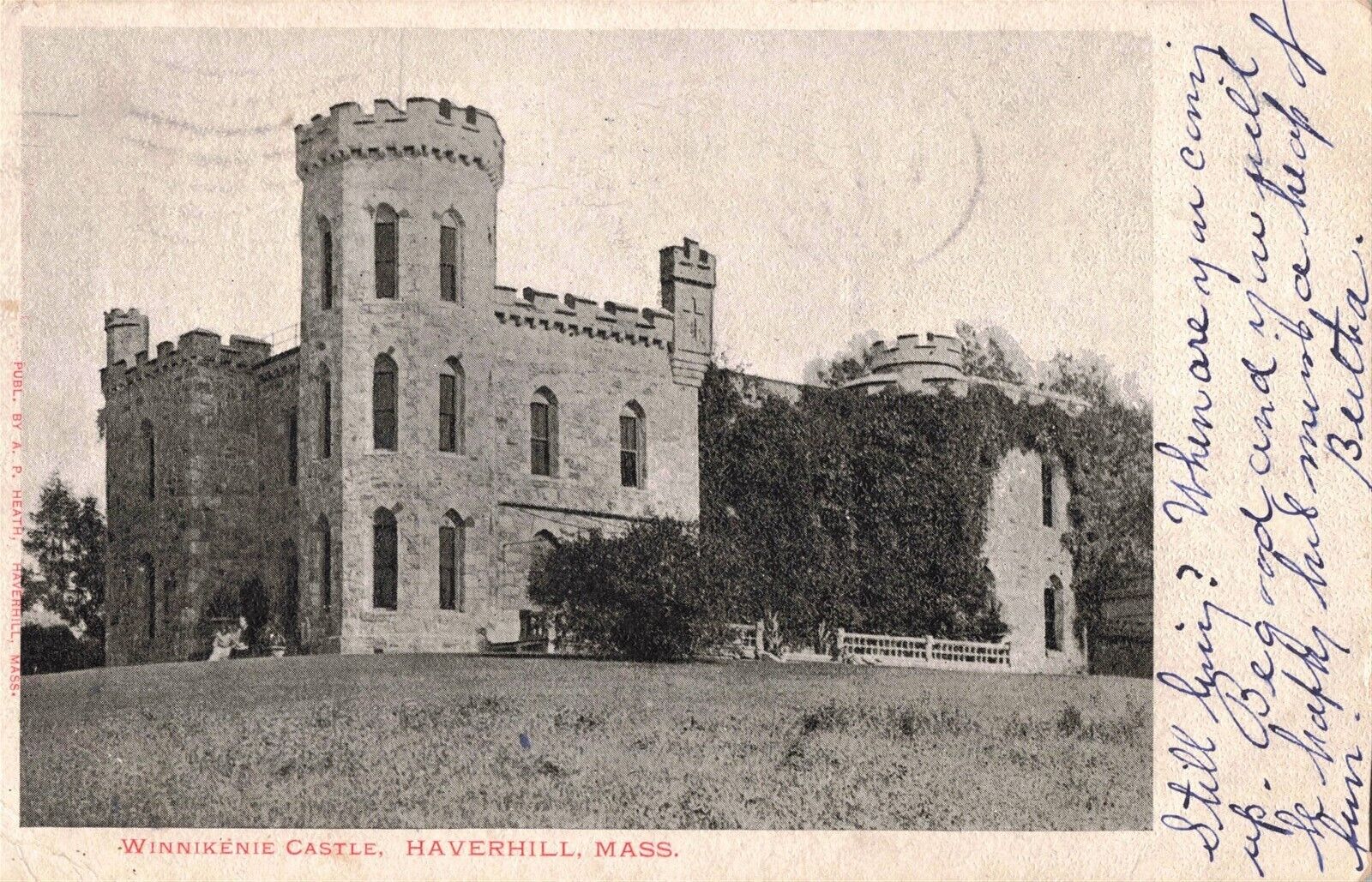 Haverhill MA Winnikenie Castle 1909 Postcard B273