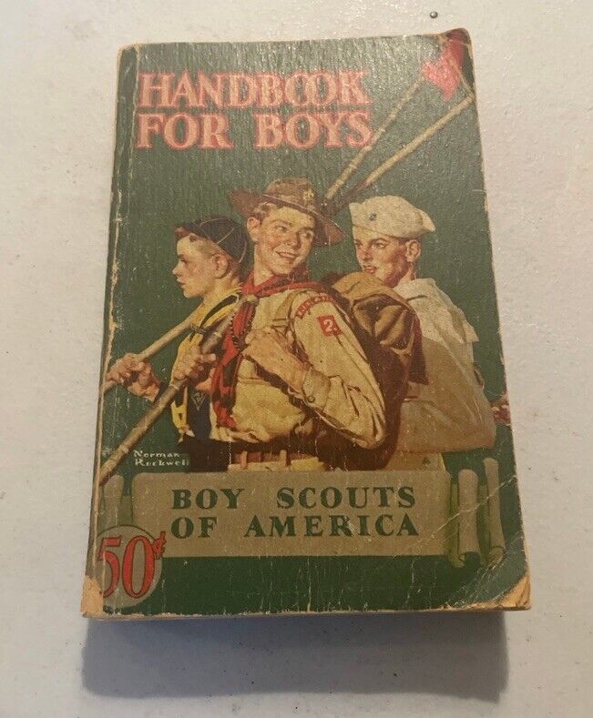 Vintage 1943 BOY SCOUTS OF AMERICA Handbook for Boys NORMAN ROCKWELL Cover