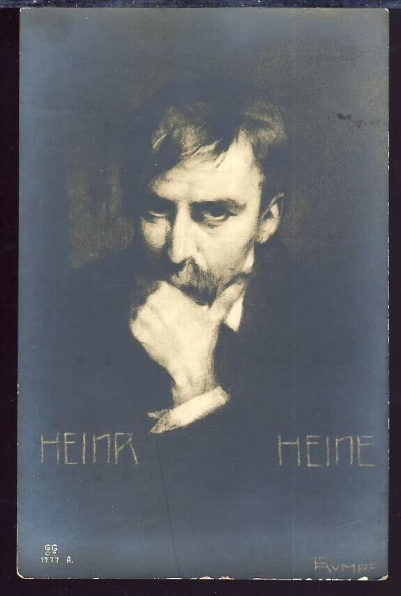 RPPC VTG Real Photo Postcard, Heinrich Heinr Heine, Antique 1907