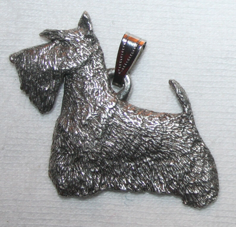 Scottish Terrier Scotty Dog Harris Fine Pewter Pendant Jewelry USA Made