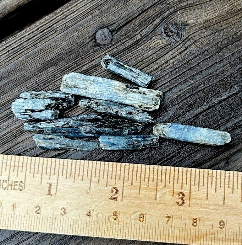 10 pcs BLUE KYANITE Rough Crystal Mineral Blades Bulk Lot - Karoi, ZIMBABWE