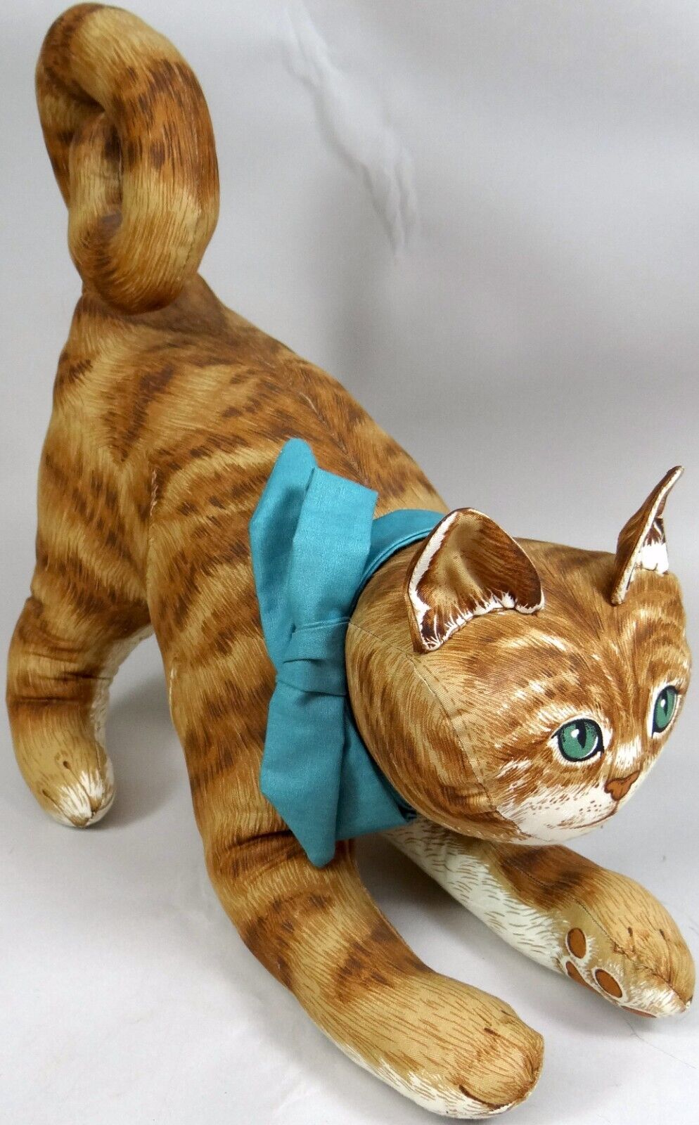 Vtg Cut Sew Sewing Panel Plush Kitty Cat Soft Sculpture 3D Plush Cranston Print