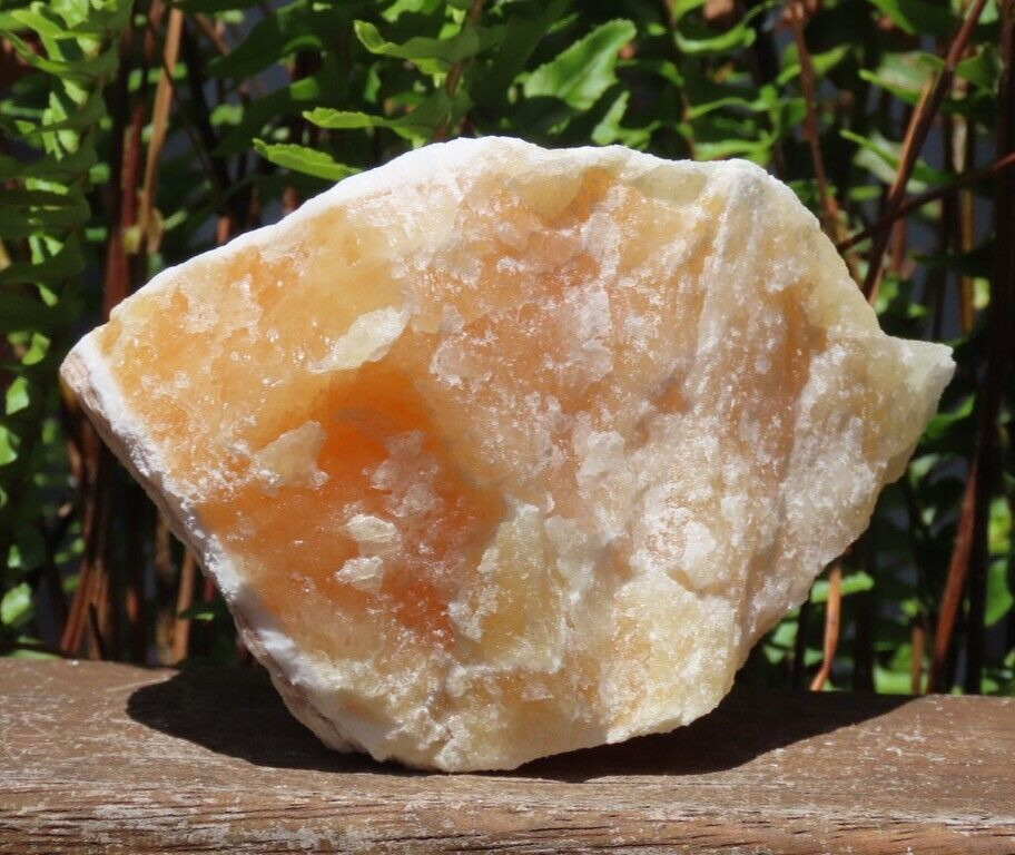 Natural Orange Calcite Crystal Rough and Raw Piece 879 Grams Chunk From Mexico