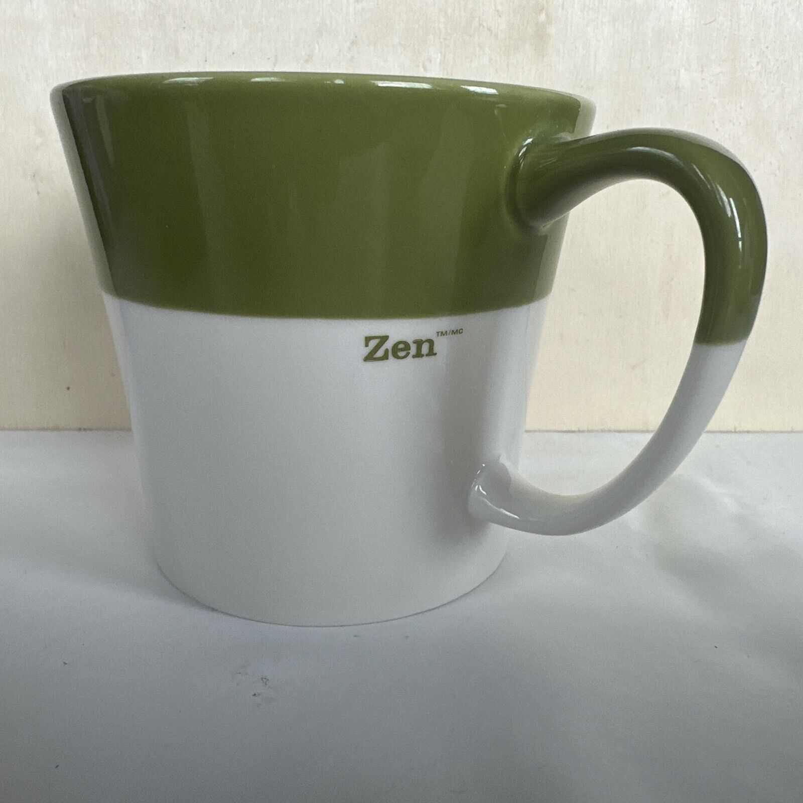 Starbucks ZEN Green White New Bone China Coffee Mug 2010