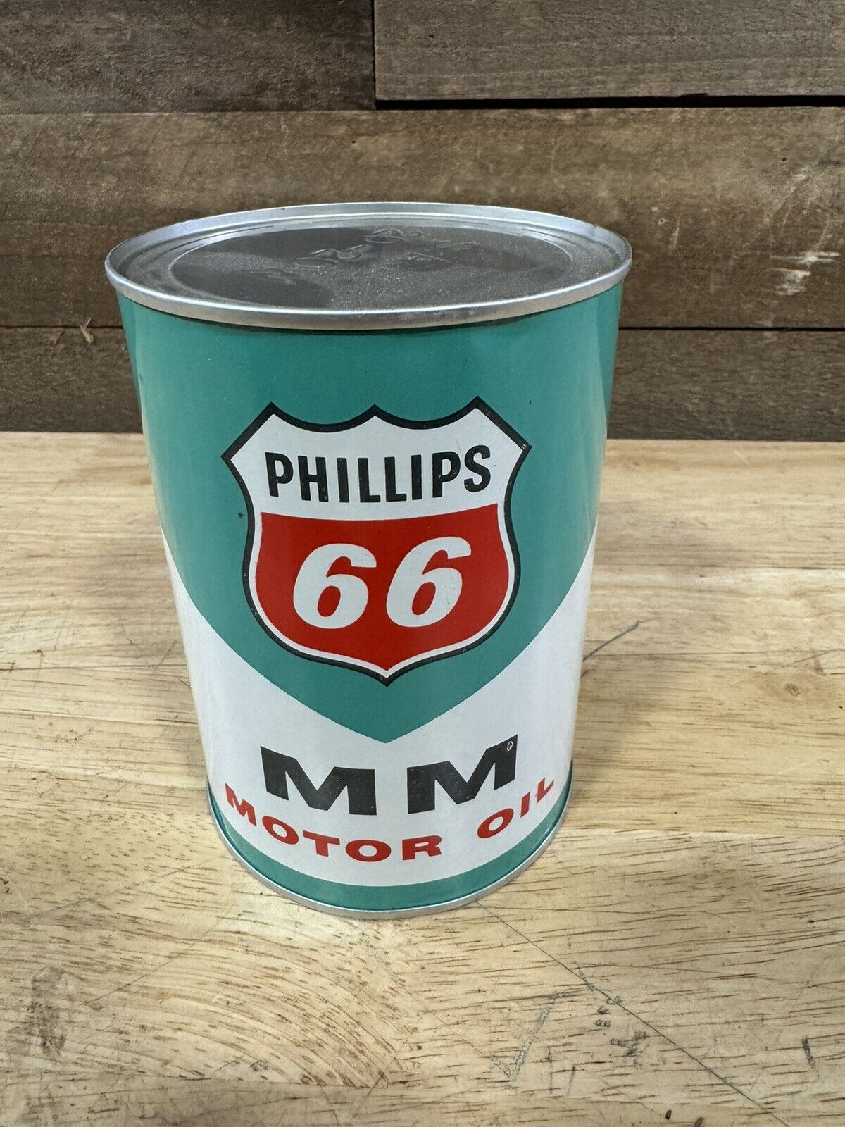 VINTAGE~ FULL NOS~ PHILLIPS 66 QUART OIL CAN EXCELLENT CONDITION METAL CAN