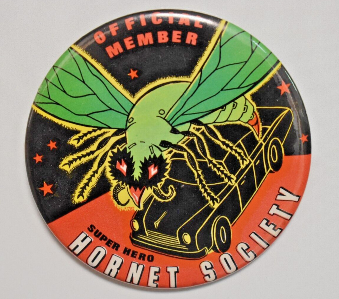 Vintage Official Member Super Hero Hornet Society Round Pinbacks Button