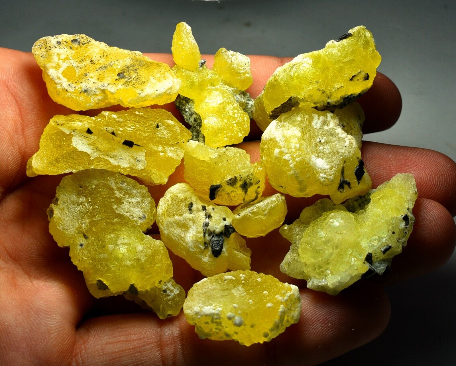 151 GM Glorious Natural Yellow Jelly Brucite Crystals Specimen From Pakistan