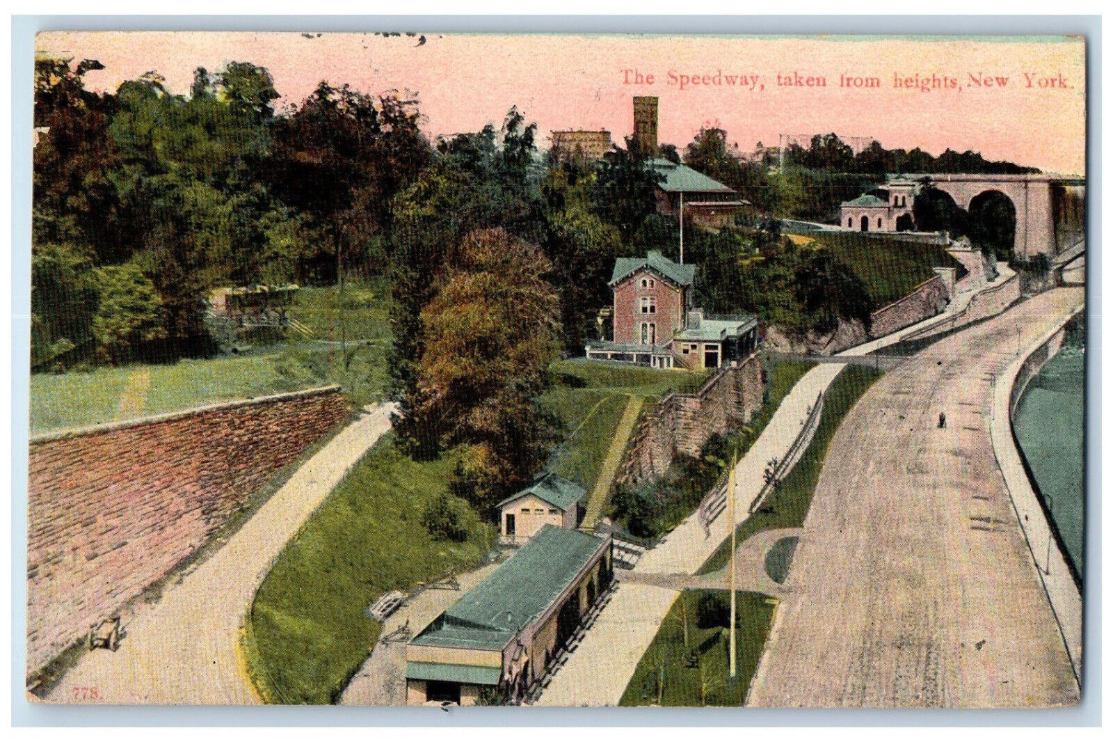 1908 The Speedway Taken from Heights New York NY Antique Posted Postcard