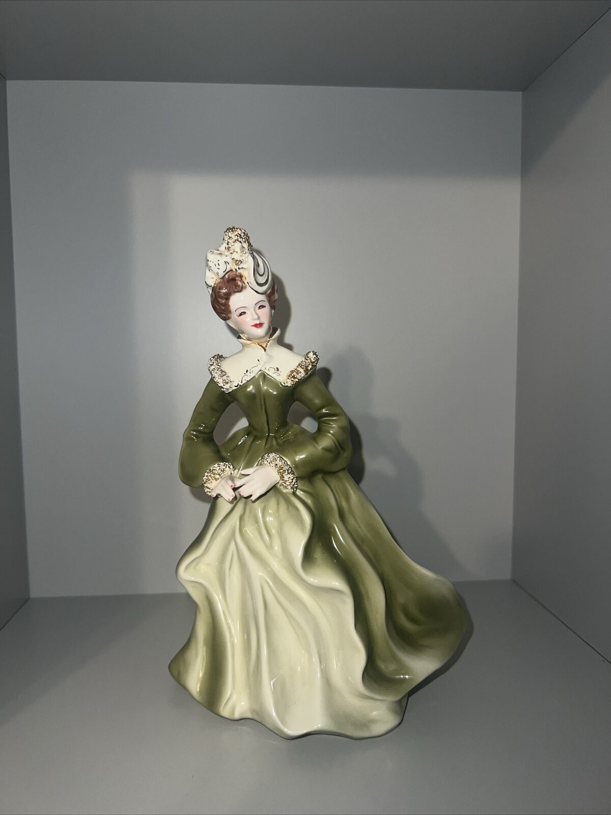 porcelain figurine, porcelain lady, florence ceramics, 1950s, Shirley doll