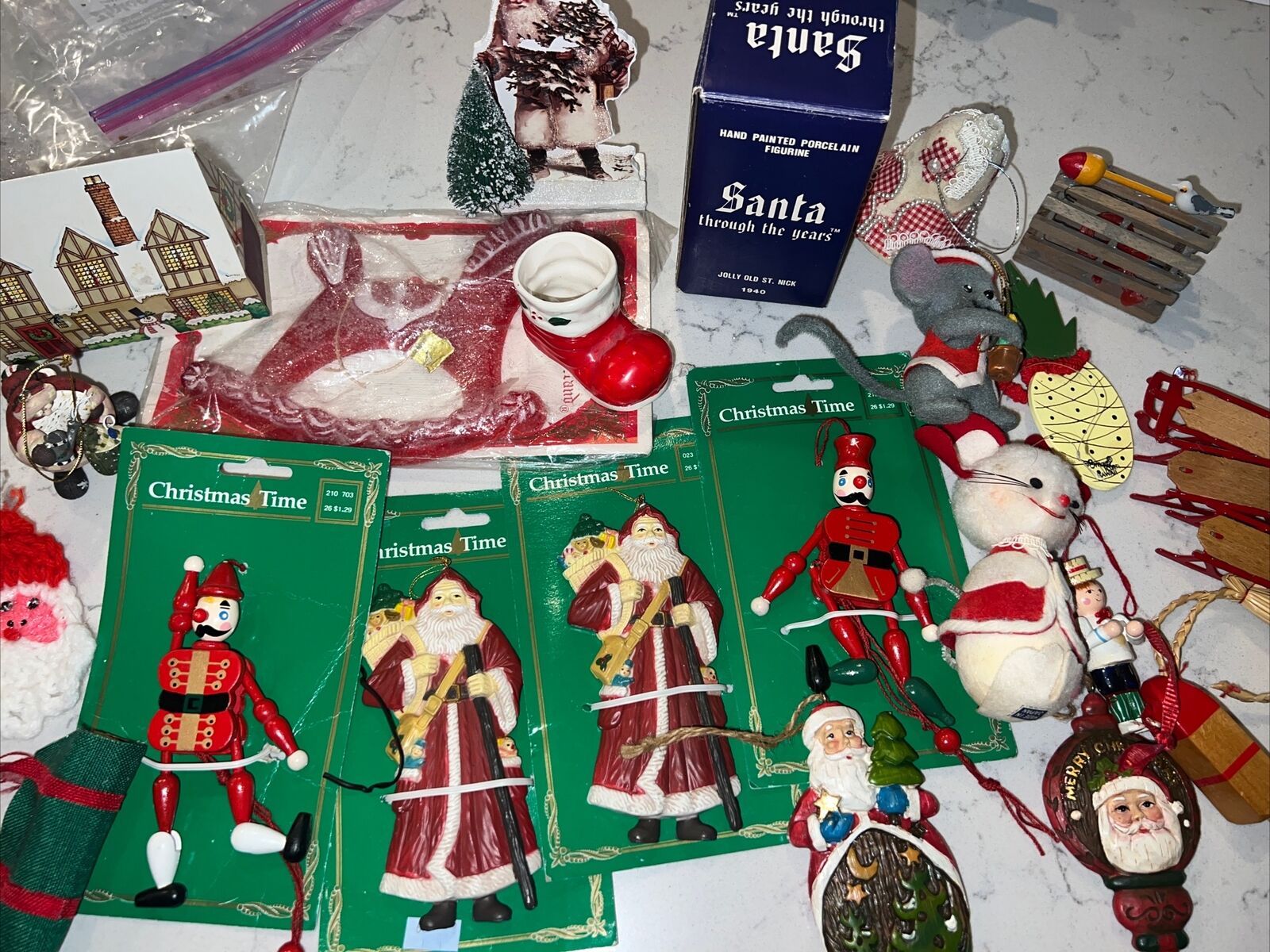 Vintage And New Lot of Christmas Tree Ornaments And More