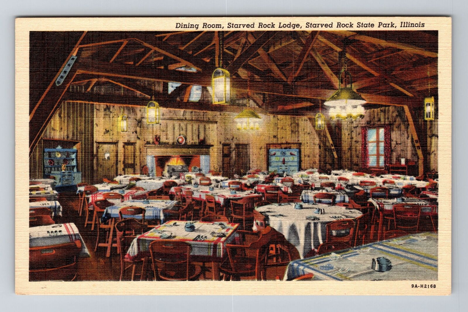 Starved Rock Il-Illinois, Starved Rock Lodge, Antique Vintage Souvenir Postcard