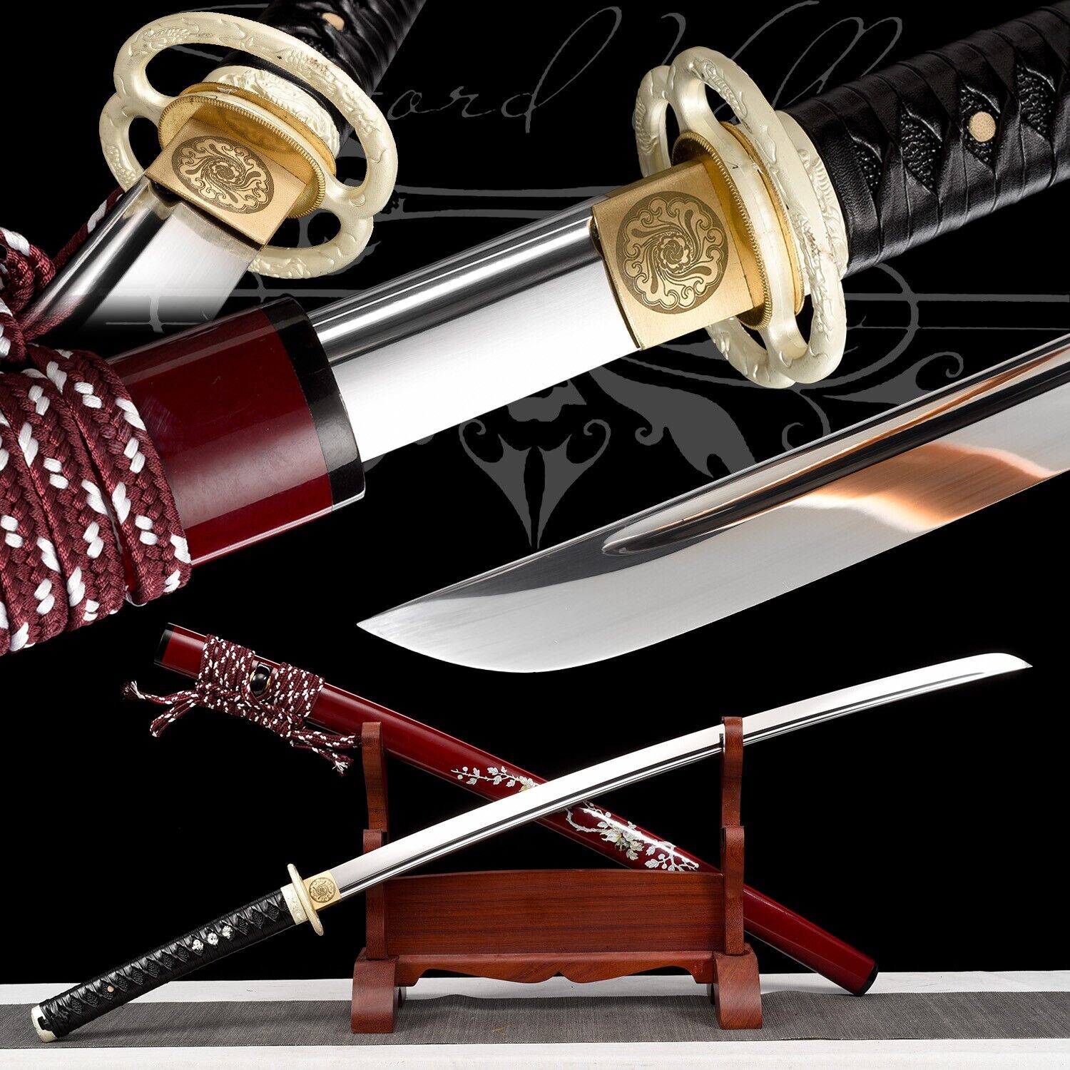 Handmade Katana/High Manganese Steel/Samurai Sword/Sharpen/Real/Collectible