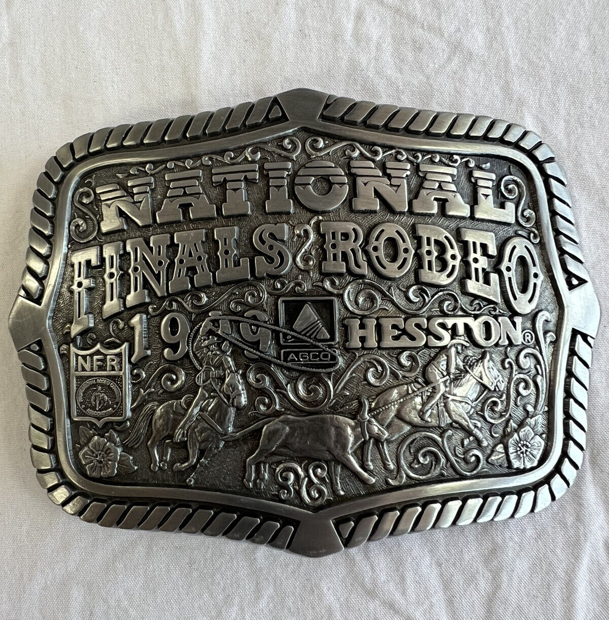 VTG Hesston National Finals Rodeo Rare 1999 NFR Belt Buckle AGCO Series Limited