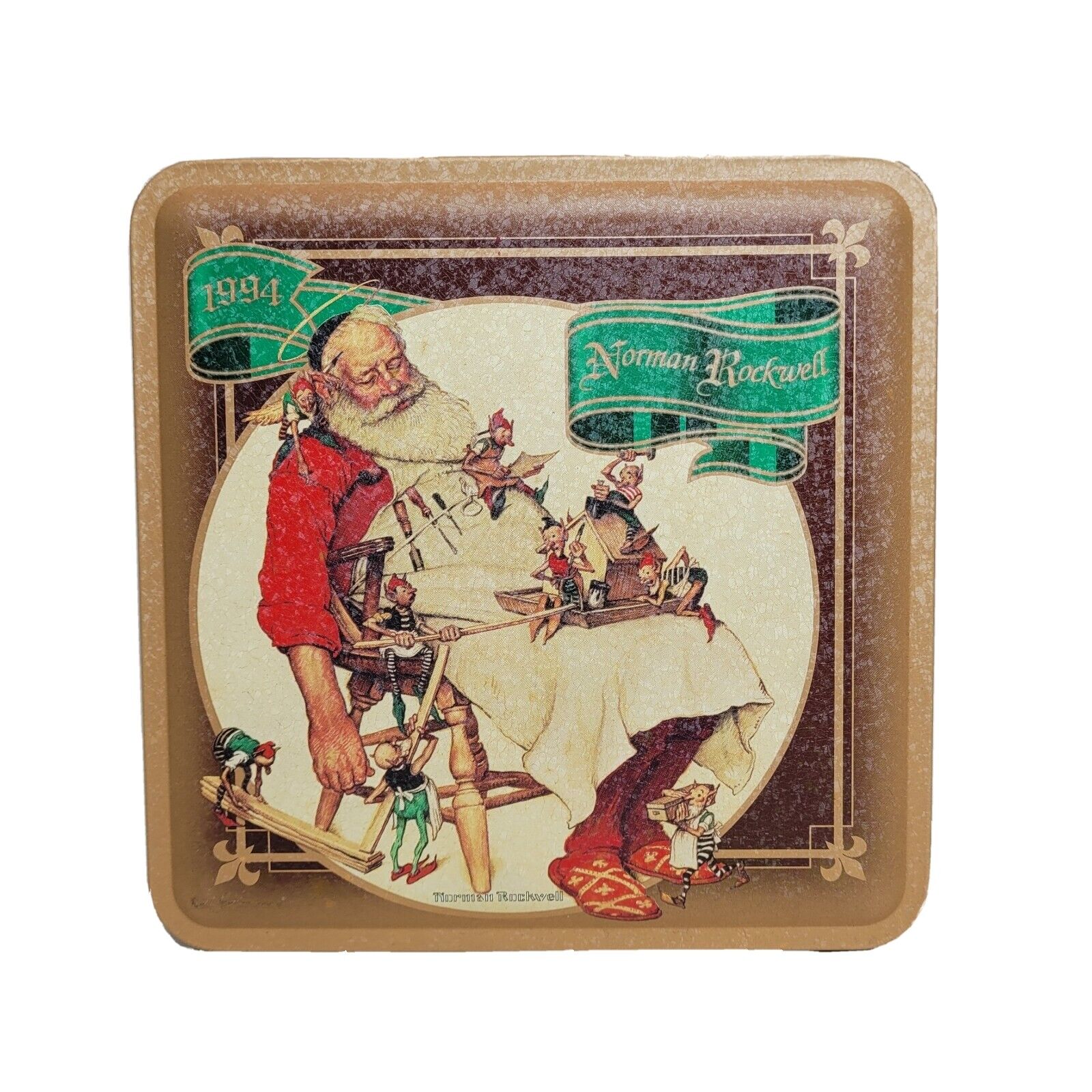 1994 Norman Rockwell Santa Claus Christmas Snickers Tin, Hallmark collectible 