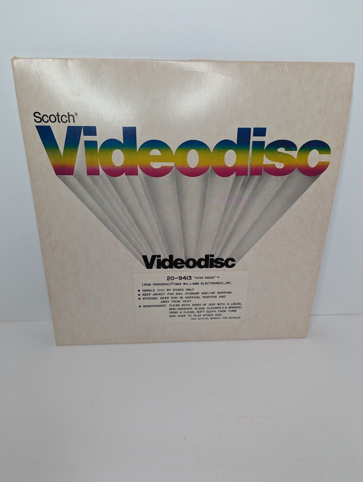 Star Rider Williams Electronics Arcade Game Laserdisc Scotch Videodisc 20-9413