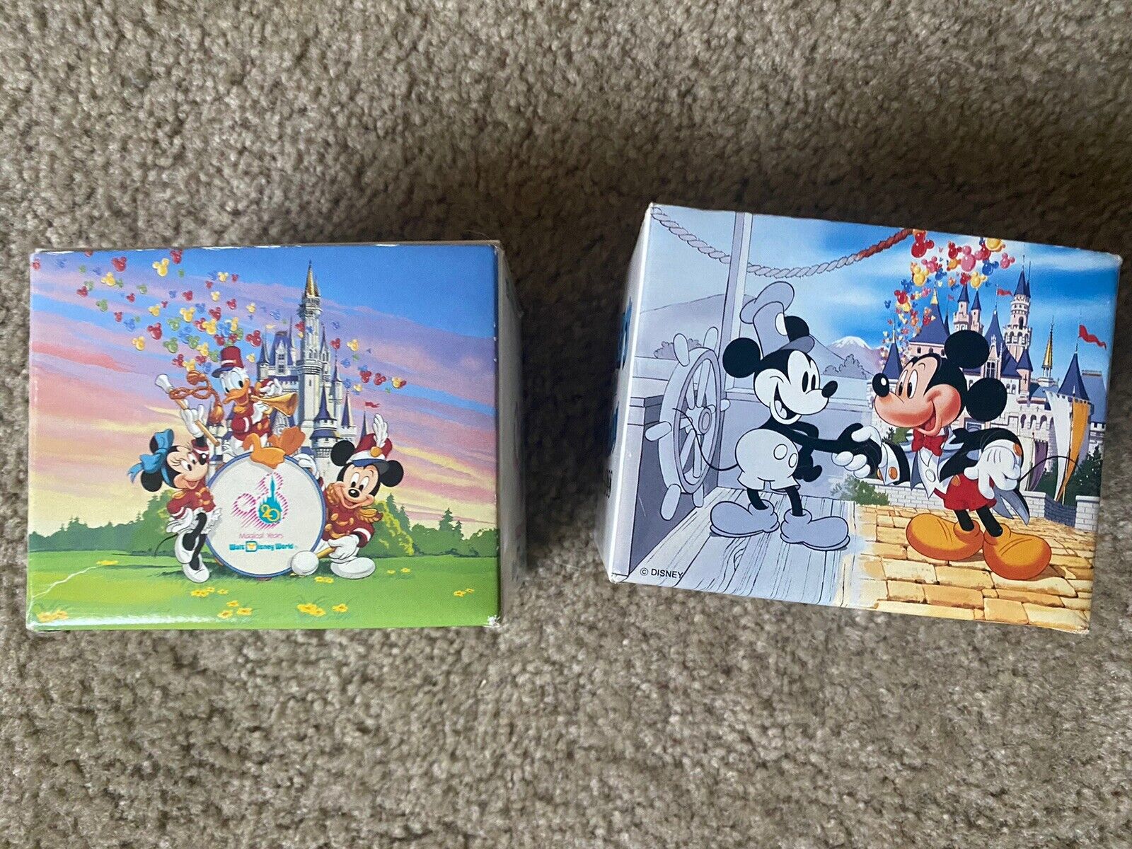 Vintage Disney Mugs Disney 20 Magical Years, & Mickeys 60 Bday w/ Boxes