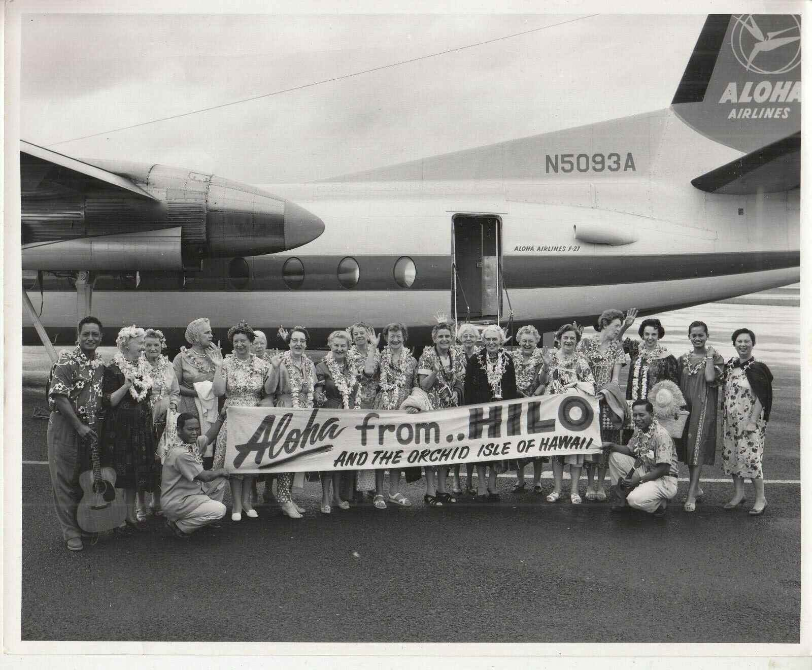 Hawaiian Airlines Airplane Aloha From Hilo Orchid Island Photo Photograph 8x10