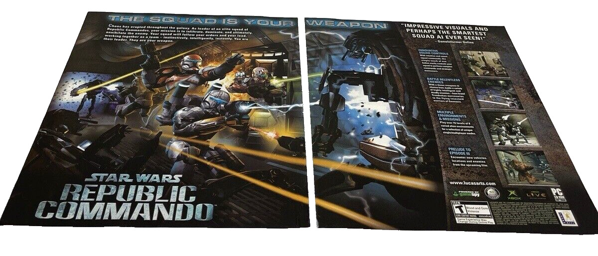 2000s Star Wars: Republic Commando Video Game Print Advertisement Ad 2005