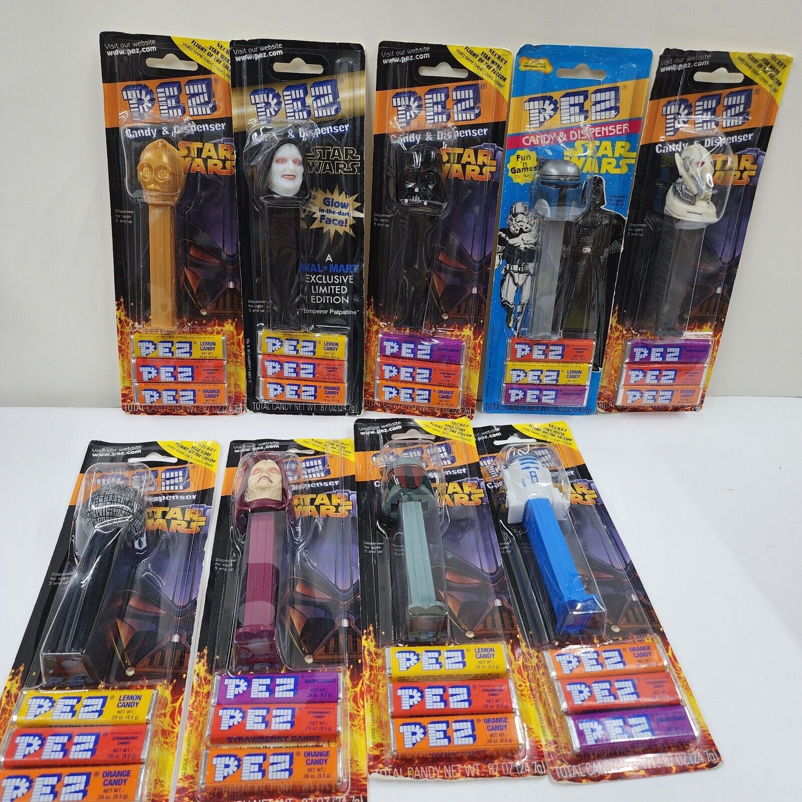 PEZ Star Wars Dispensers With Candy NiB Lot Of 9