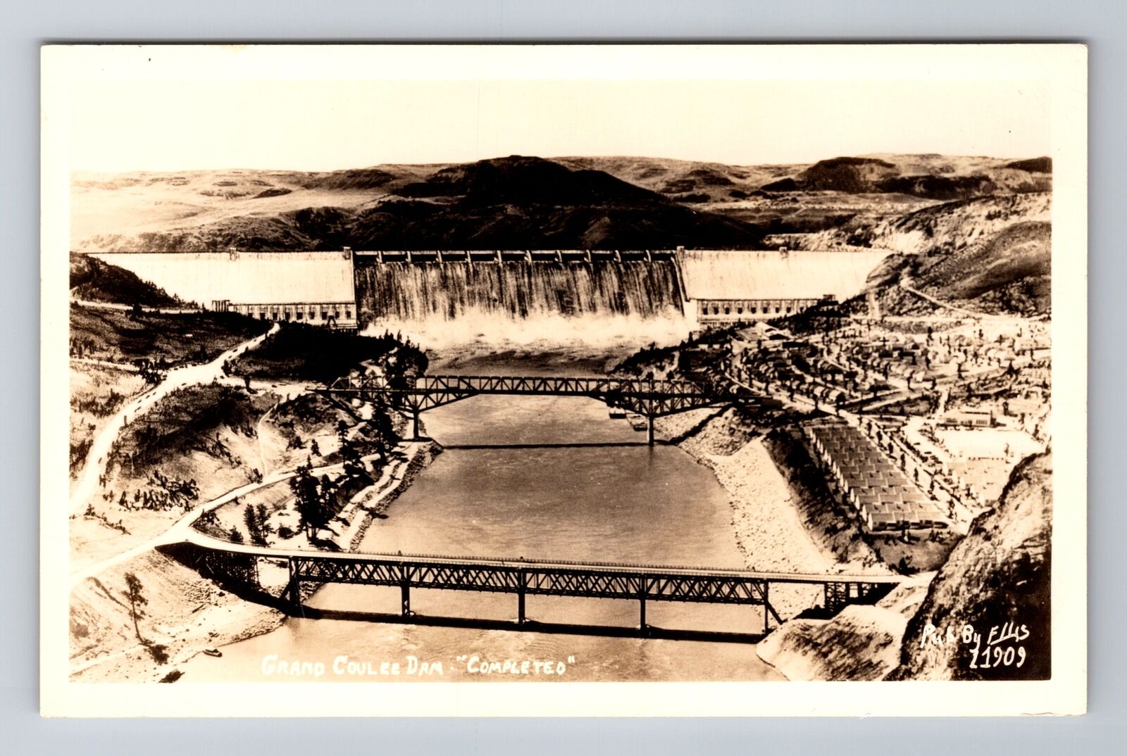 Grand Coulee Dam WA-Washington RPPC, Scenic View, Antique, Vintage Postcard