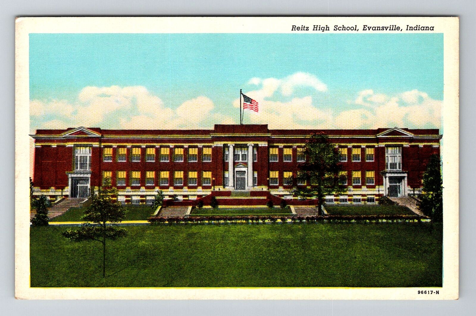 Evansville, IN-Indiana, Reitz High School Antique, Vintage Souvenir Postcard