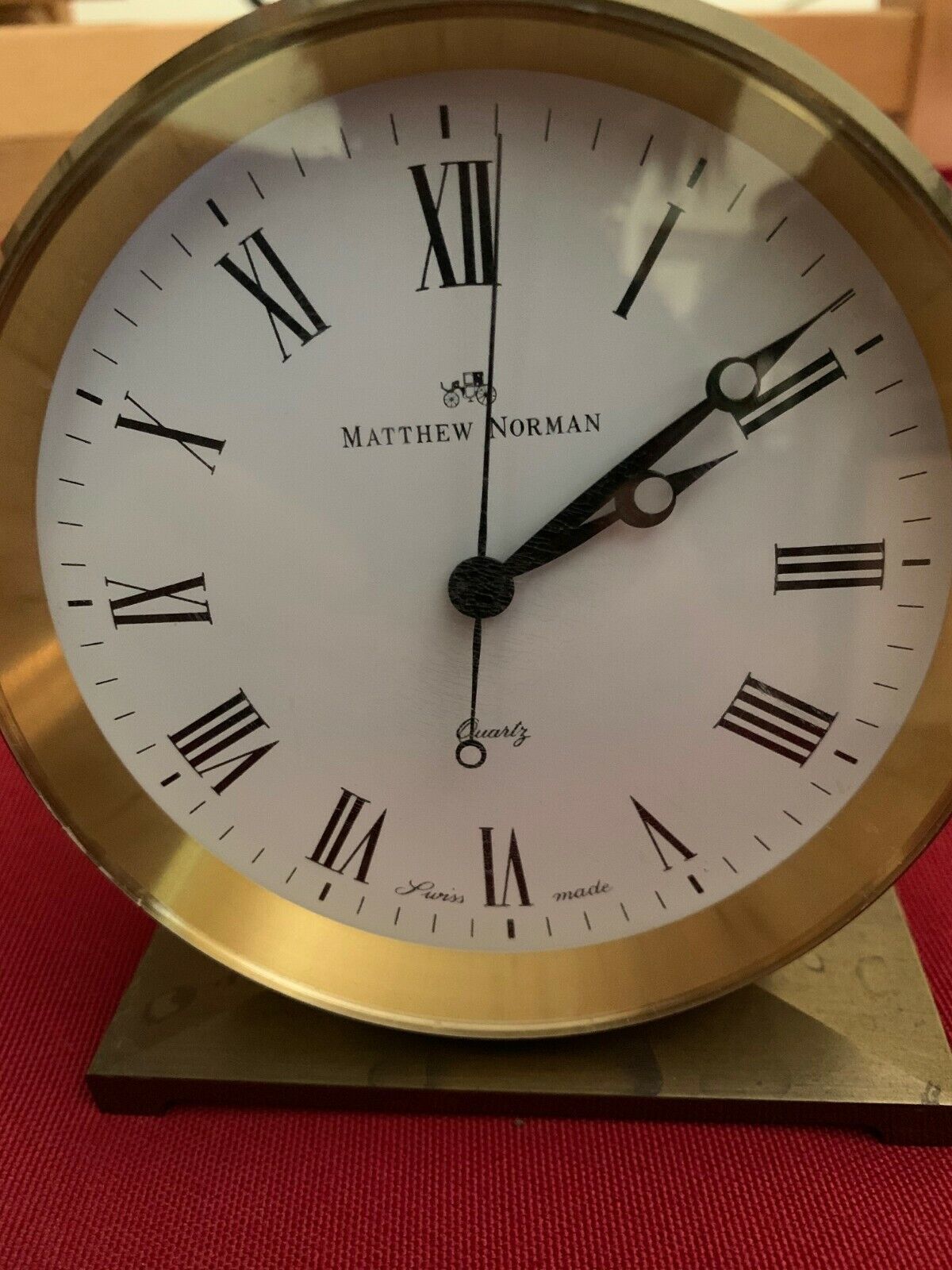 Matthew Norman Brass Clock Swiss Quartz Vintage