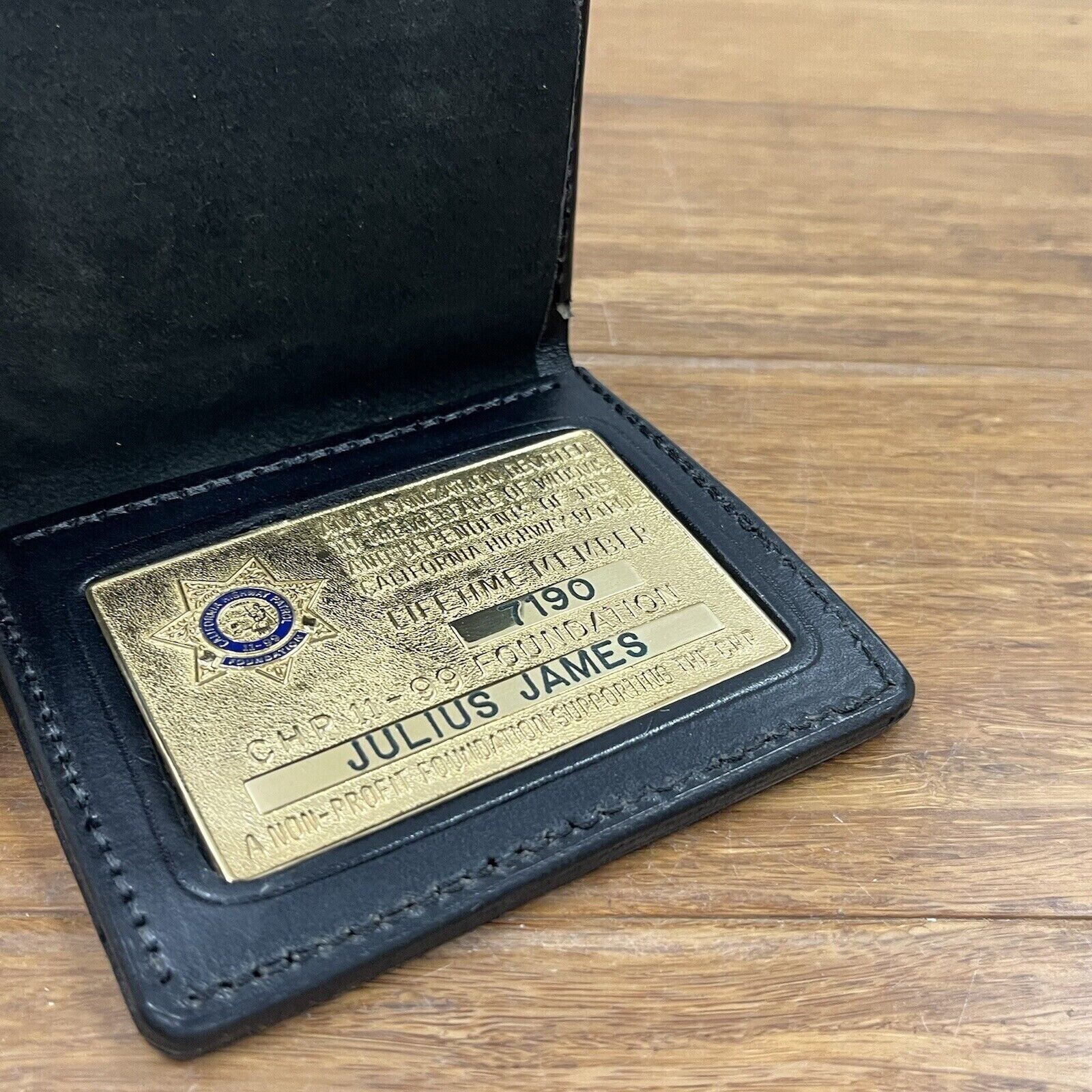 CHP 11-99 FOUNDATION LIFETIME GOLD BADGE & WALLET *VERY RARE*