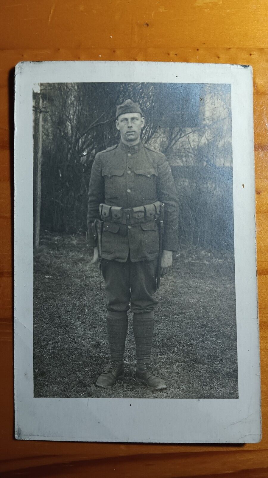 rppc of a WW1 soldier of the 1st battalion 28th infantry regiment exped forces