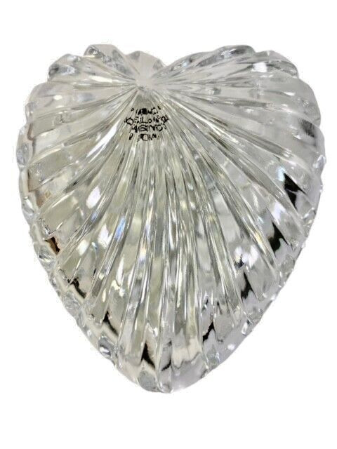 Avon Clear Crystal Heart Shaped Trinket Jewelry Box w Lid Over 24% Lead Crystal