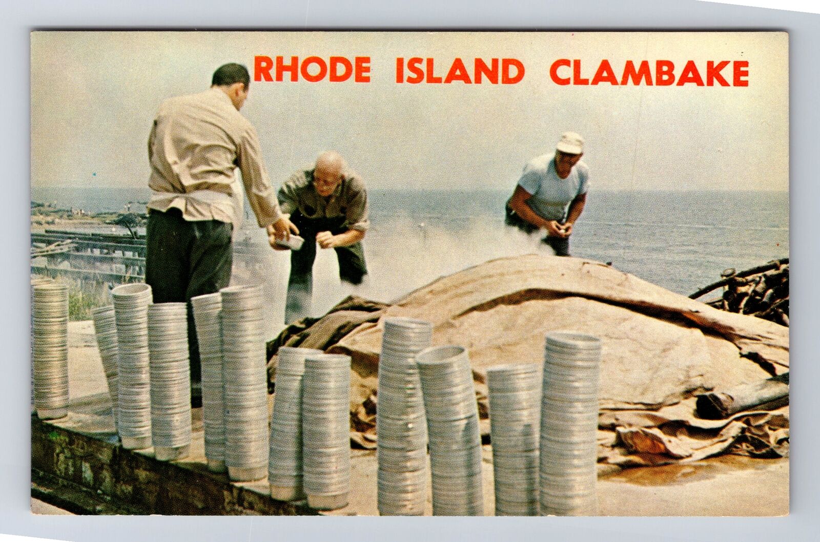 Warwick RI-Rhode Island, Rhode Island Clambake, Antique, Vintage Postcard