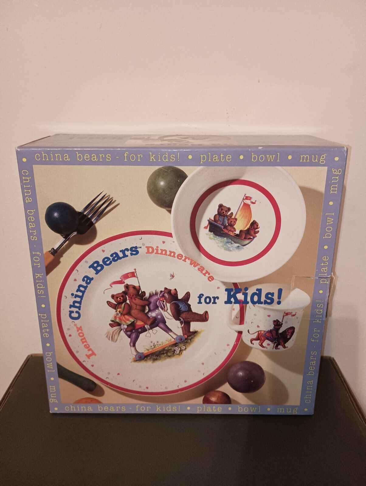 LENOX CHINA BEARS DINNERWARE FOR KIDS - 3 PIECE SET New In Wrapper
