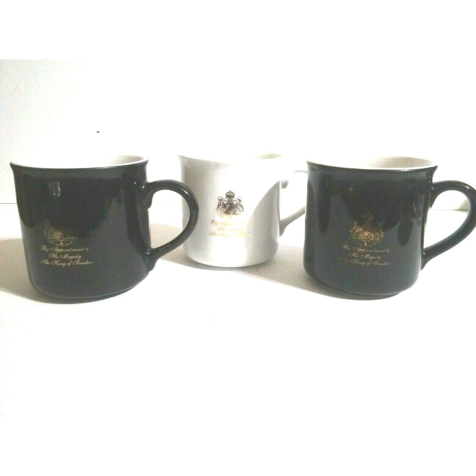 Gevalia Kaffe Coffee Cup Mug Lot Of 3 Navy Blue and White