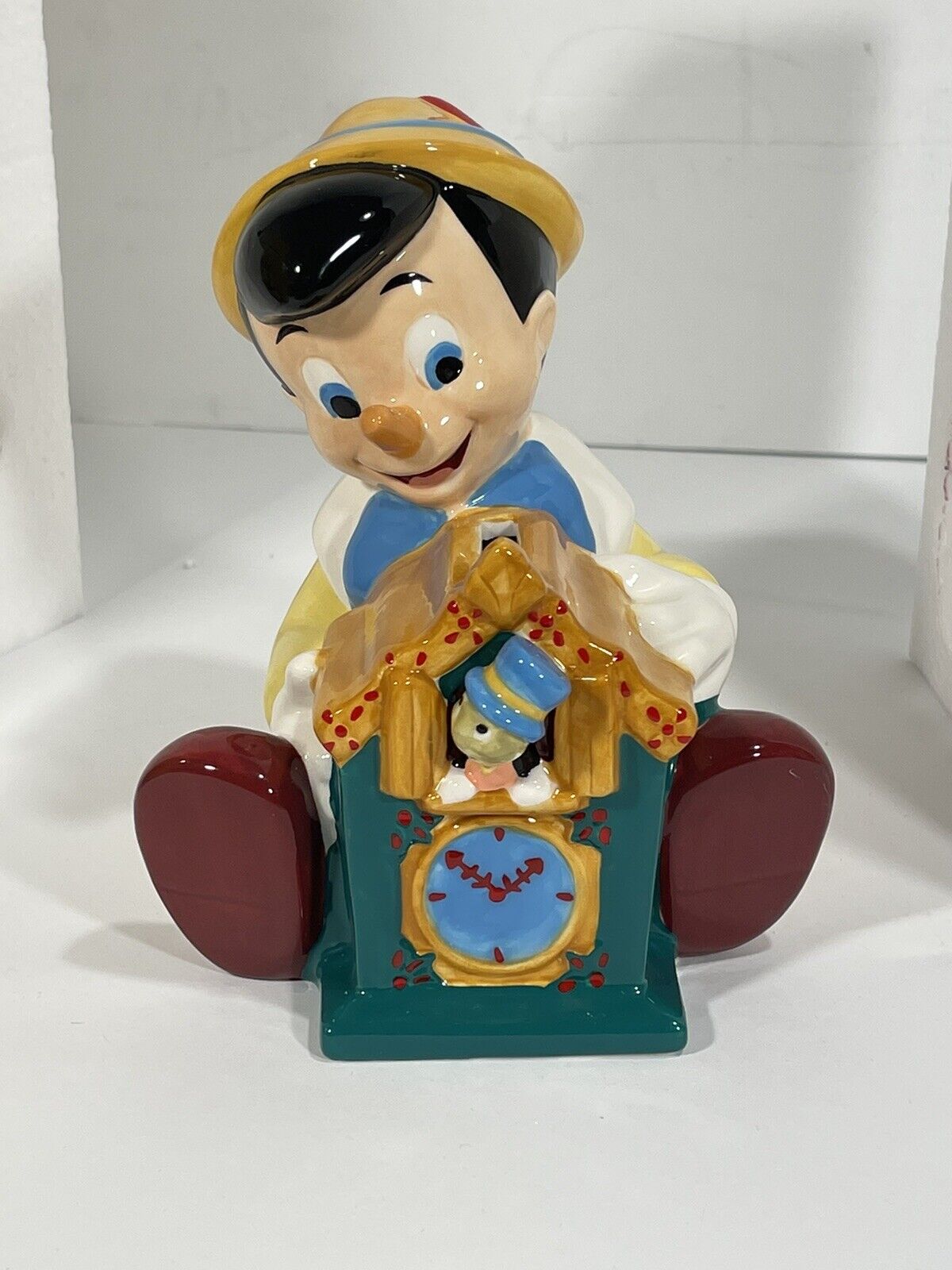 Pinocchio And Jimmy Cricket Disney Porcelain  Ceramic Coin Bank RARE Brand New