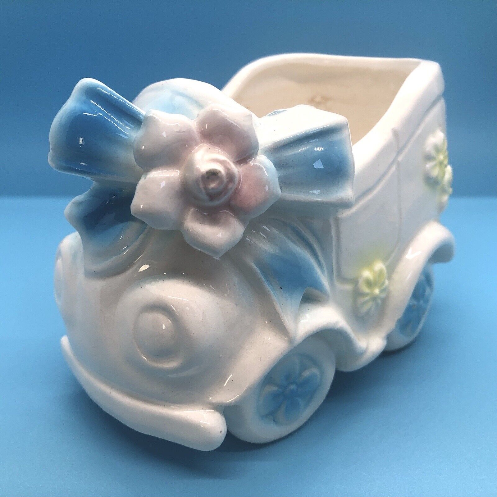 Vintage Inarco Ceramic Baby Carriage Nursery Decor Gift -Made In Japan