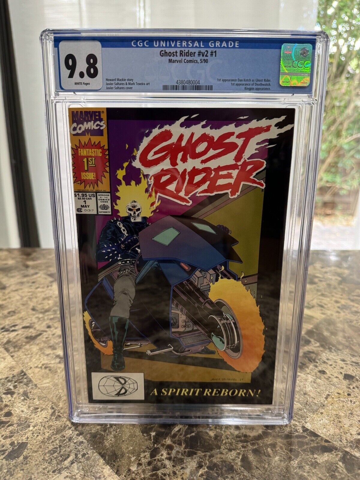 GHOST RIDER V2 #1 (‘90) CGC 9.8- 1ST APP OF DANNY KETCH, WHITE PGS-MIDNIGHT SONS